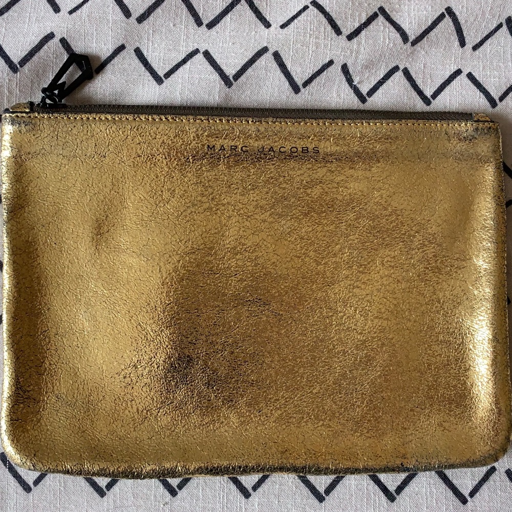 Marc Jacobs metallic gold pouch